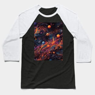 Galactic Dreamweave: Cosmic Elegance in Vivid Hues Baseball T-Shirt